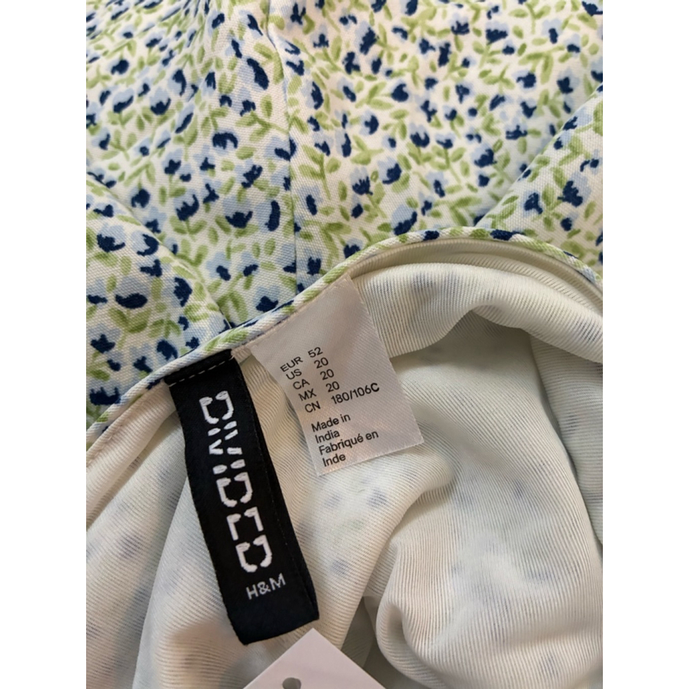 Women's H&M Plus Size 20 Floral Mini Skirt in White and Green - Picture 5 of 6